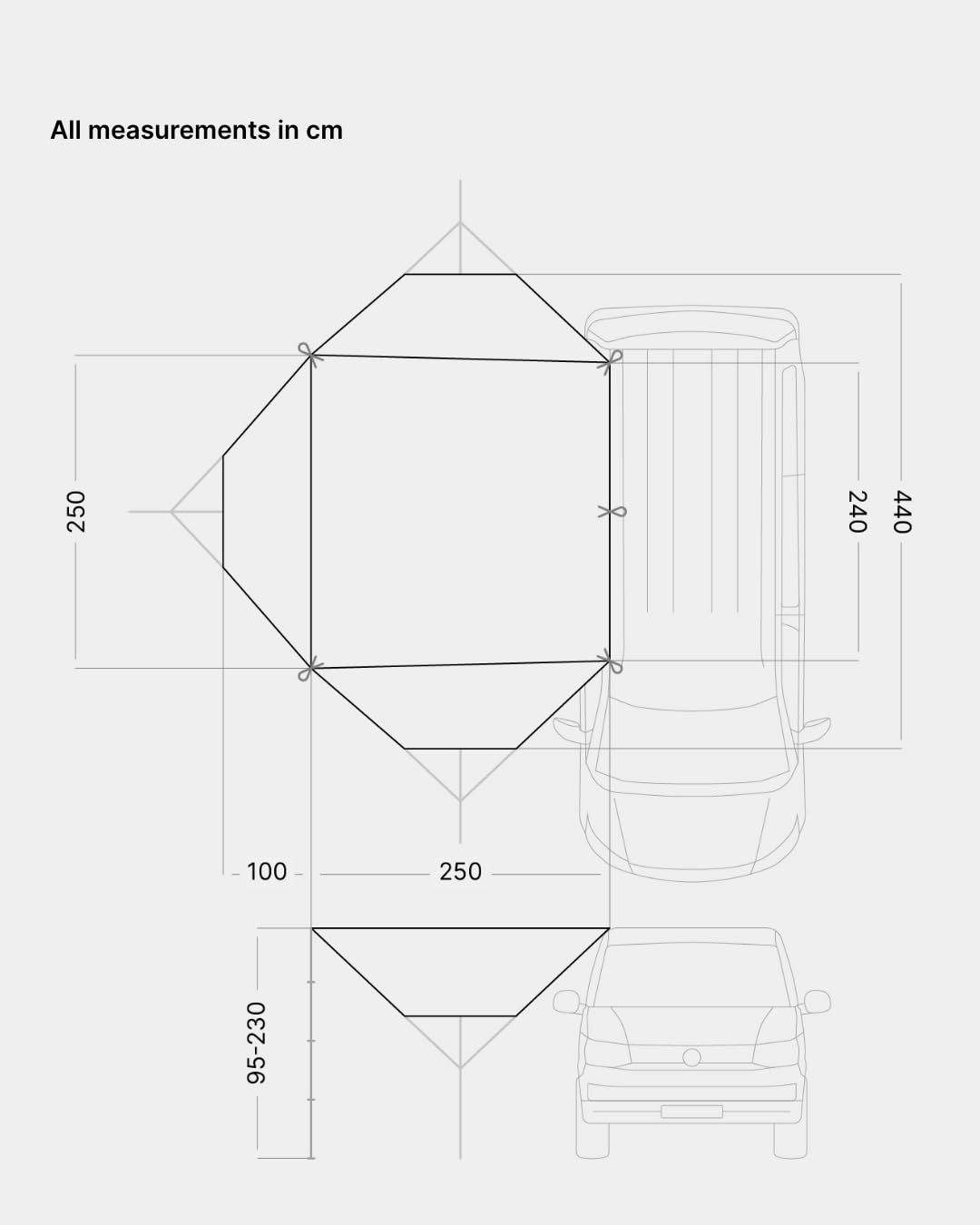 qeedo Motor Tarp TC Voile Pare-Soleil en Coton pour Bus et Voiture avec Rail de Guidage et ventouses