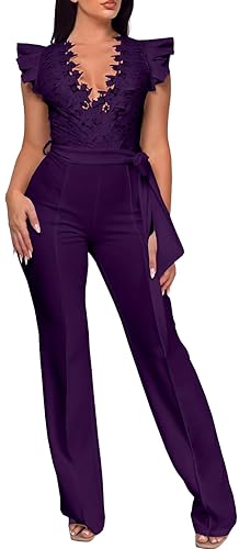 PaladMom Womens Elegant Plus Size Jumpsuits Sexy Back zipper Short
