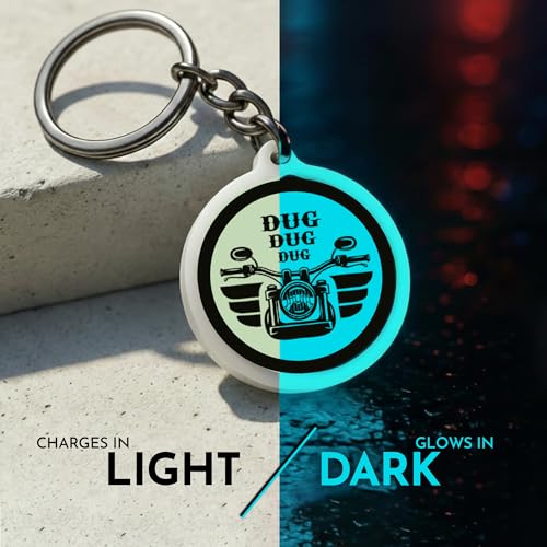 Image of Mi Glow Store Glow in Dark Keychain for Bike Men | Gift for Man | Bike Accessories | Charges in Light Glows in Dark | Key chain for Bike