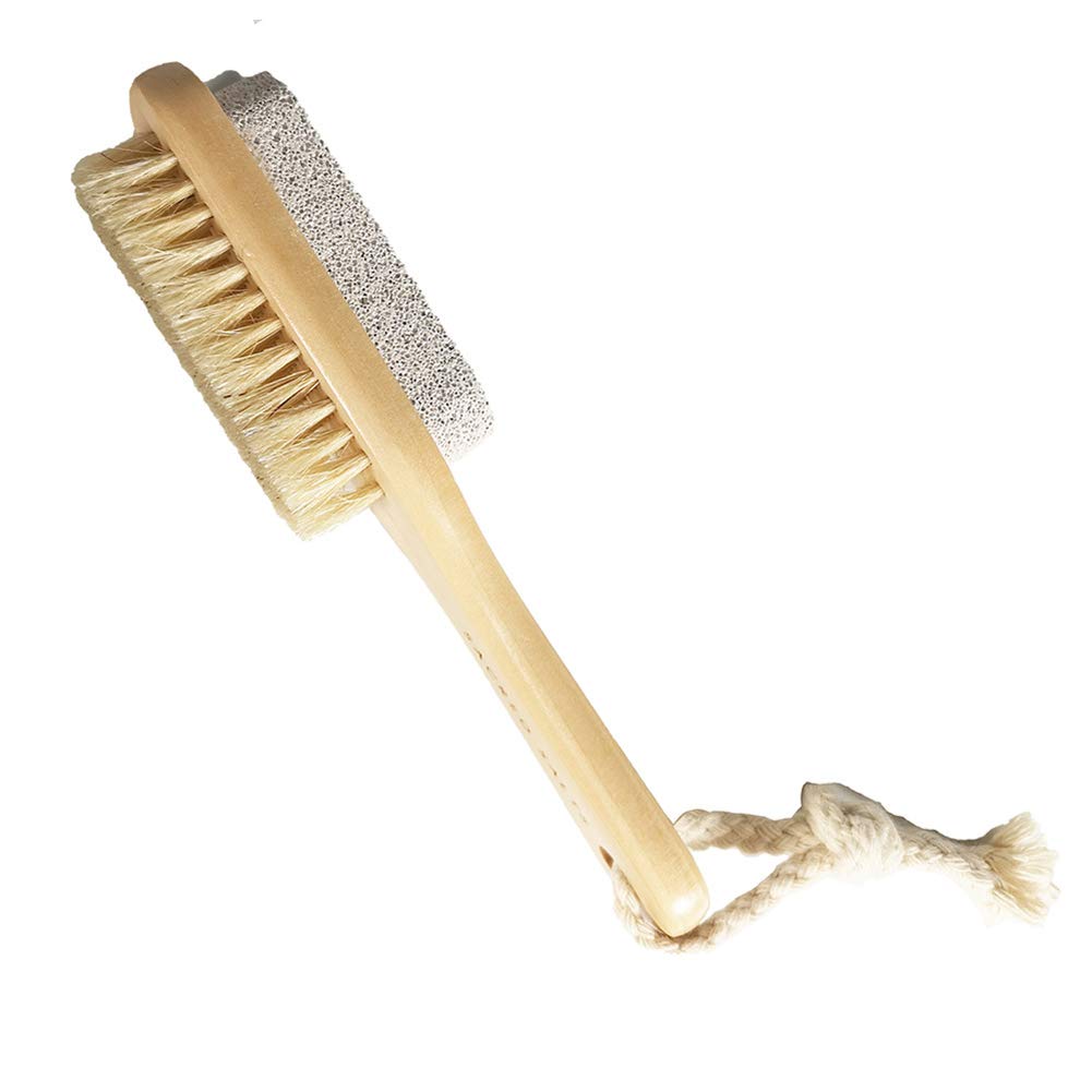 esowemsn 1pc Callus Corn Foot File Remover Pumice Stone Brush Foot Scrubber Exfoliator Double Side with Pumice Stone and Bristle Brush Heel Scraper Pedicure File Removes Dead Skin for Men Women