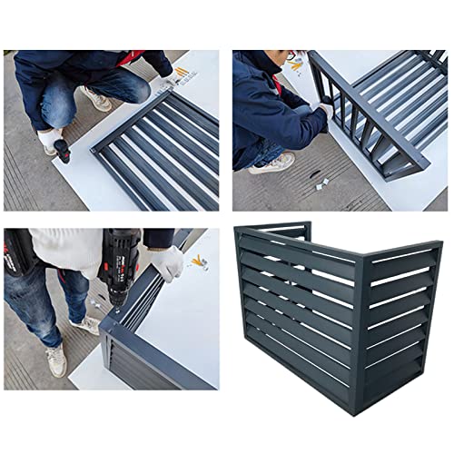 Versteckter Klimaanlagenständer Für Den Außenbereich, Lamellen-Sichtschutz, Raumteiler Aus Aluminiumlegierung, Mülleimergehäuse, Schutzgitter Für Klimaanlagen Und Wärmepumpen, Blumenständer – Bild 6