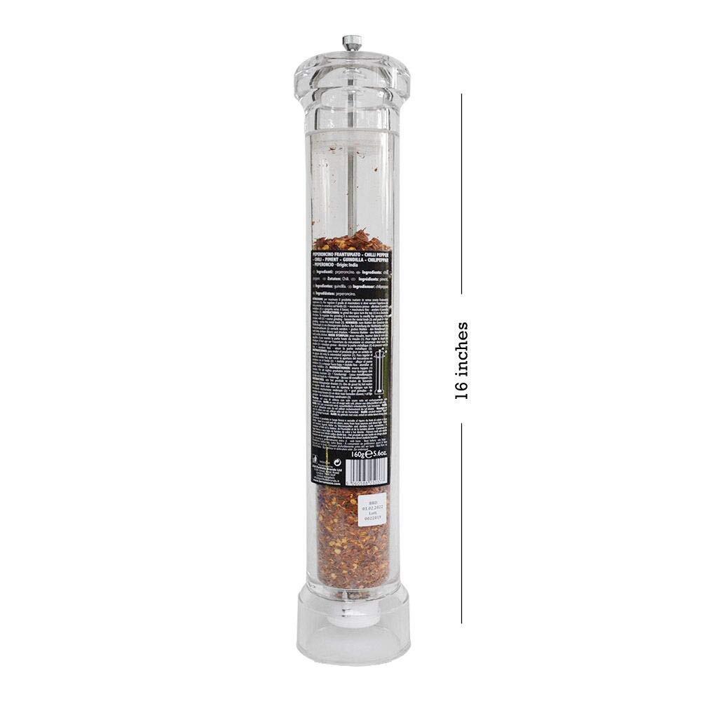 Macinino in ceramica al peperoncino (160 g) di alta qualità selezionati fiocchi di peperoncino caldi pronti per condire pasta, pizza e carne alla griglia e pesce versatile e perfetto per gli amanti del peperoncino