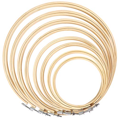Caydo 8 Pieces 8 Size Embroidery Hoops 3 inch to 12 inch for Embroidery and Cross Stitch