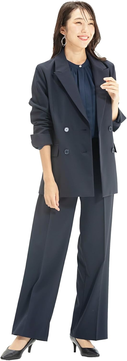 ナチュラルビューティーベーシック ノーカラースーツセットアップ S