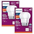 PHILIPS LED Frosted Non-Dimmable A19 Light Bulb - Pack of 8 - EyeComfort Flicker Free - 8.8W = 60W - 800 Lumen - Soft White (2700K) - E26 Base - Indoor - Title 20