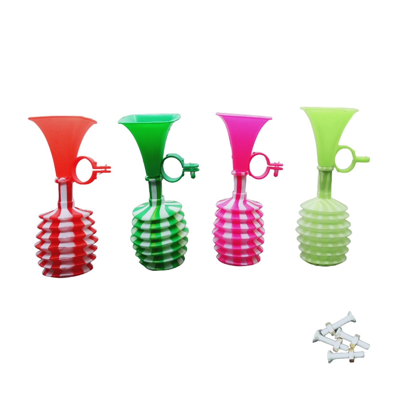 Plastic Bike Bugle Squeeze Air Clown Horn Kids Bicycle Horn Bell Manually Loudspeaker Siren Hooter for Children Bike Pack of 4