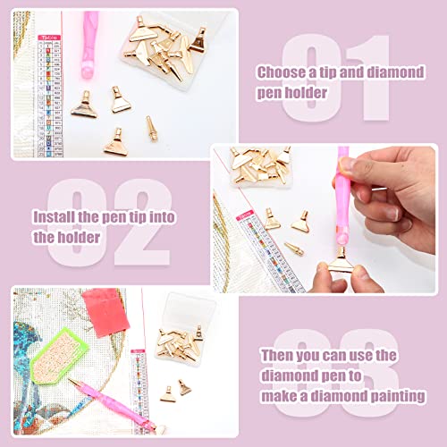 Zynery 40 Pcs Diamond Painting Pens Kit, 13 Pcs Stainless Steel Tips For Diamond Painting Accessories With 12 Clay, Diamond Art Pens 5D Diamond Painting Tools For Diy Craft (Gold) #TOP2
