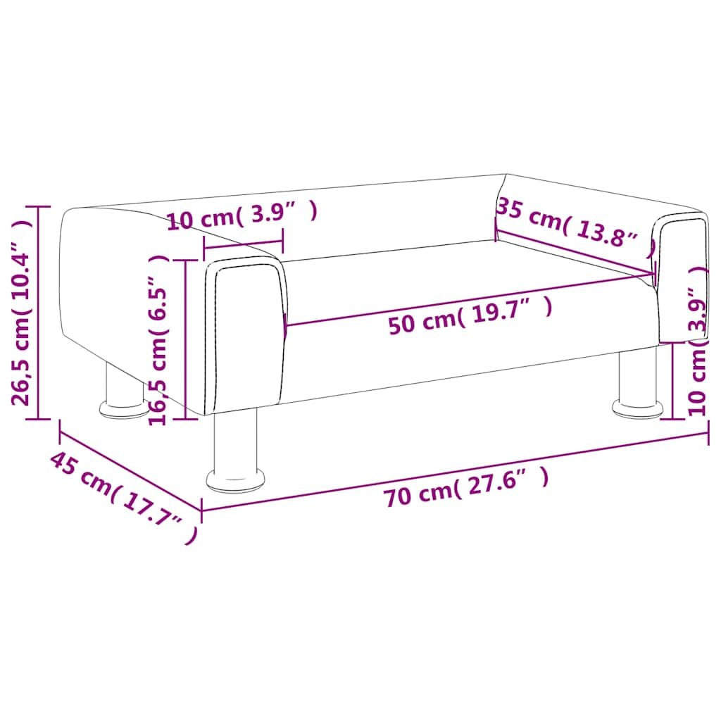 Sofa dziecięca jasnoszara 70 x 45 x 26,5 cm, aksamitna sofa do pokoju dziecięcego, mebel do siedzenia, wytrzymały, trwały, miękki materiał dla dzieci w wieku 3-6 lat
