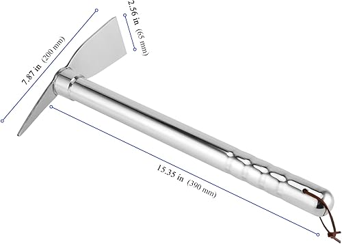 Miniatura 2 de KEILEOHO 2 piezas de hacha de azada de jardín, herramienta de hacha de púa de acero inoxidable, hacha de púa resistente para excavar, hacha de