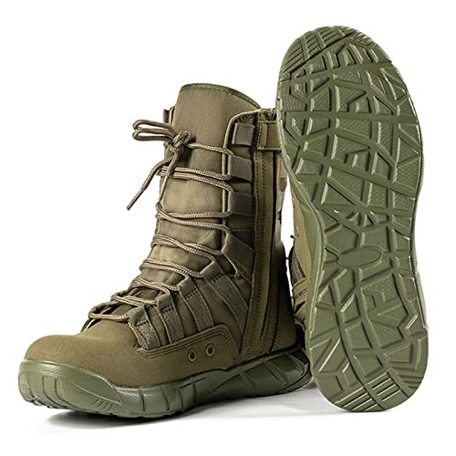Male Military Boots Desert Tactical Boots Outdoor Hiking Boots Army Shoes Combat Boots Ultralight Men Shoes (Color : Green, Size : 6.5)2
