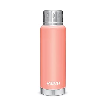 Milton Elfin 300 Thermosteel Water Bottle 300 ml, 24 Hr Hot and Cold I Leak Proof Lid, ISI Certified I Vacuum Insulated I for Office, Gym, School I Peach - image, photos