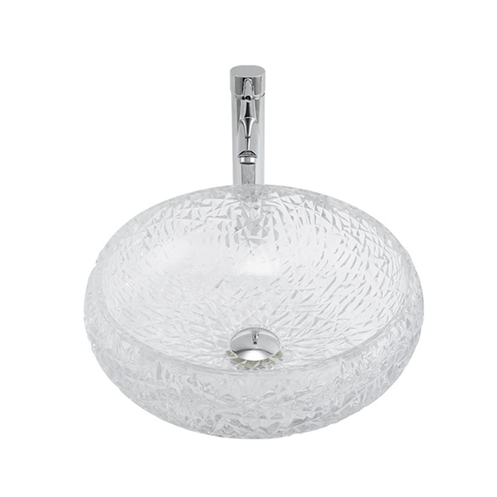 AYCDL Vanity Sink Basin Bathroom Vessel Sink Small Bathroom Vanity Sink Bathroom Glass Sink Bathroom Vessel Vanity Sink Bowl with Faucet Combo Bathroom Vanity,A