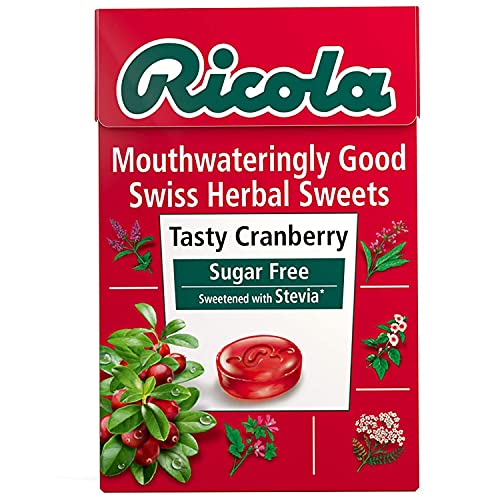Image of Ricola Tasty Cranberry Swiss Herb Lozenges Sugar Free Candy, 45 g
