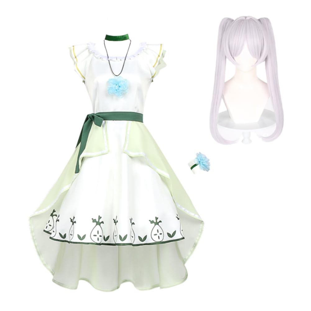 Xinchangda Frieren Cosplay Costume White Cape Dress Uniform Full Set Halloween Party Role Play Outfits for Women