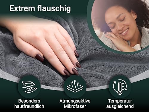 ZOLLNER Kuscheldecke flauschig in 150x200 cm - super kuschelige und warme Sofadecke - waschbar bis 95°C - atmungsaktive Mikrofaser in grau - Hotelwäschequalität - Oeko Tex® Zertifiziert