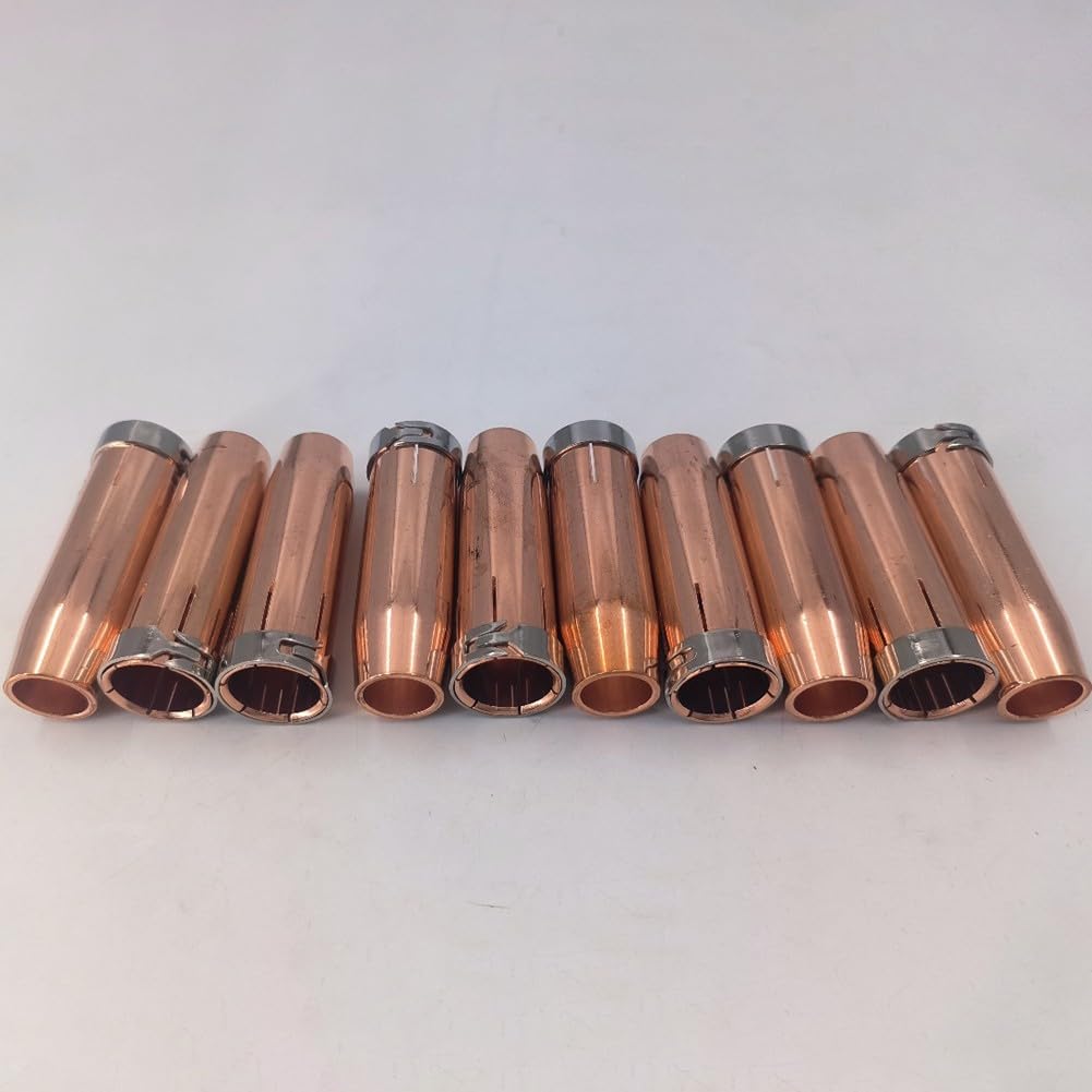 145.0132 Ugello Gas Rame per Torcia di Saldatura Design Conico 14 x 24 mm Diametro 76 mm Lunghezza Confezione da 10 Pezzi Accessori di Ricambio per Saldatura MIG TIG