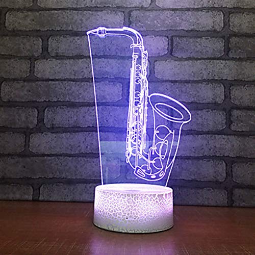 Lámpara de noche 3D saxofón con cambio de color táctil miniatura 2