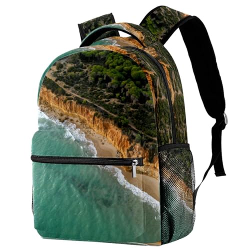Sac à dos d'école paysage marin multicolore ultra résistant pour adolescents et femmes