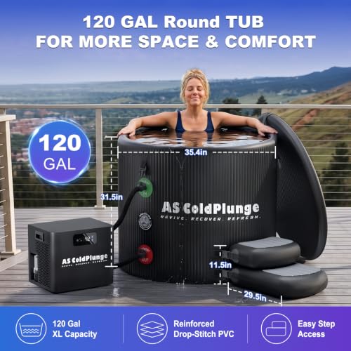 Image of AS ColdPlunge 1 /3 HP Ice Bath Chiller & 120 Gal Cold Plunge Tub Kit