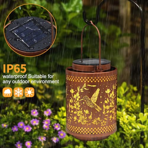 image for Tepaken Hummingbird Solar Lanterns Garden Decor Birthday Gifts for Wom