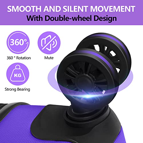 Image of AnyZip Luggage PC ABS Hardside Lightweight Suitcase with 4 Universal Wheels TSA Lock 20 24 28 Inch, Violet Purple, 20 inch Carry-On, Spinner Wheels