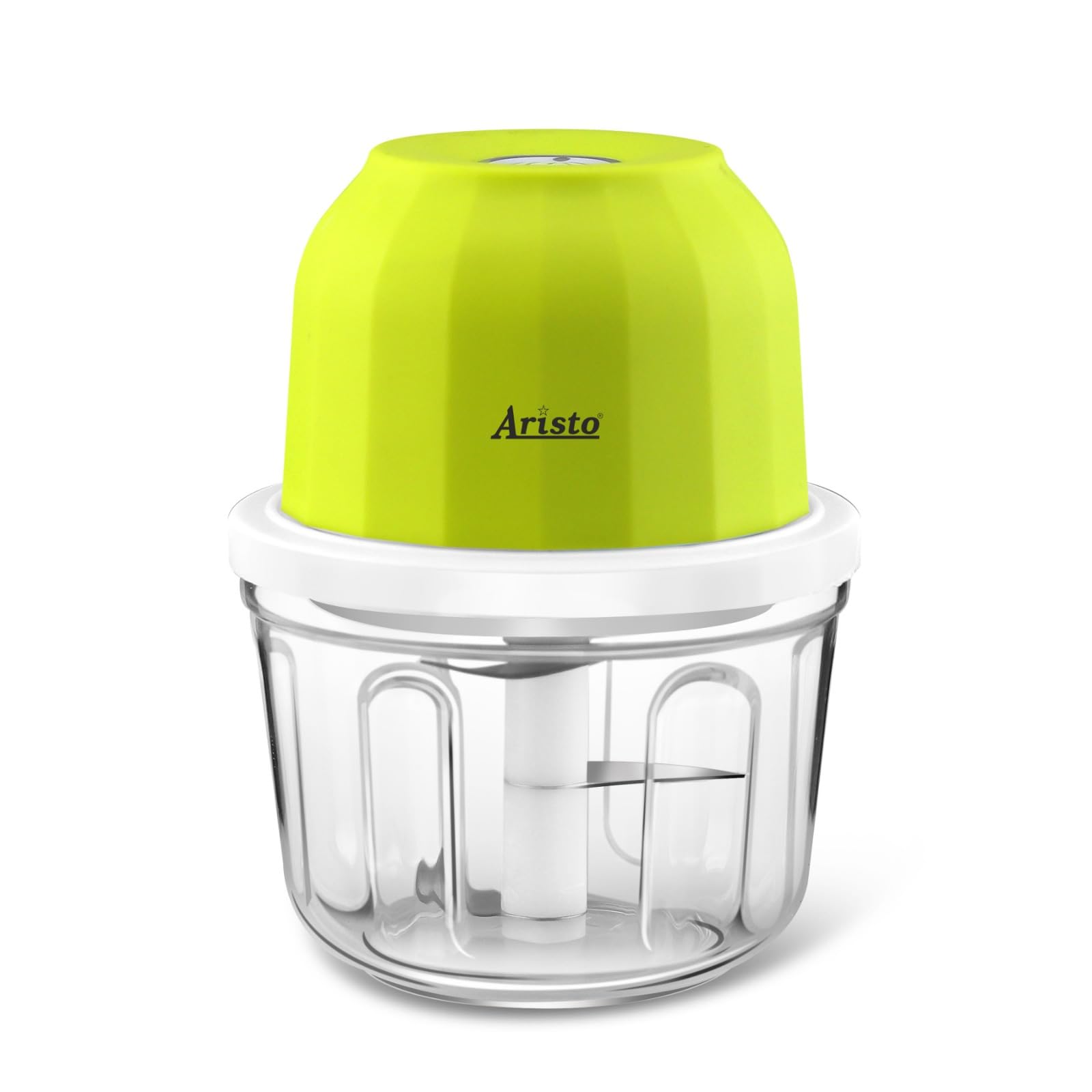 Aristo Rechargeable Wireless Electric Cordless Chopper, Stainless Steel Blades, One Touch Operation, 10 Seconds Chopping, Mincing Vegetable, Meat - 350 ML, 30 Watts, Green-image-44