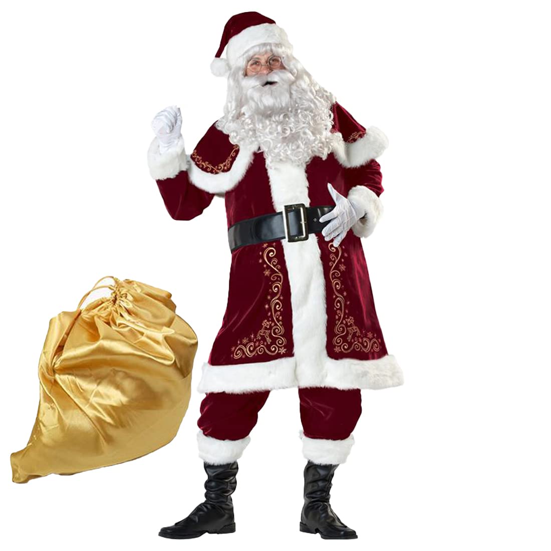 Weihnachtsmann-Kostüm für Männer, komplettes Kleidungsstück, Weihnachtsmann-Kostüm, Erwachsene, Männer