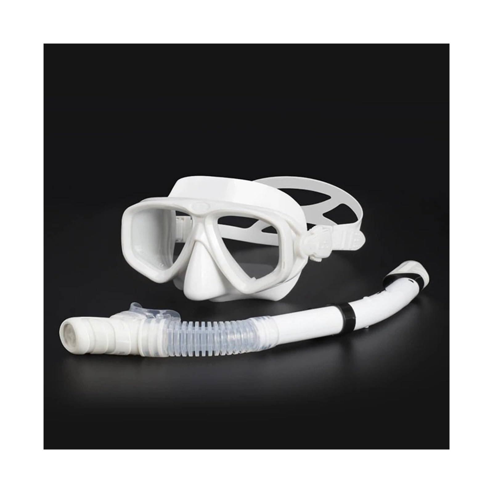 Masque Masques de plongée Masque de plongée sous-Marine Anti-buée Lunettes de plongée sous-Marine en Verre trempé(White Set)