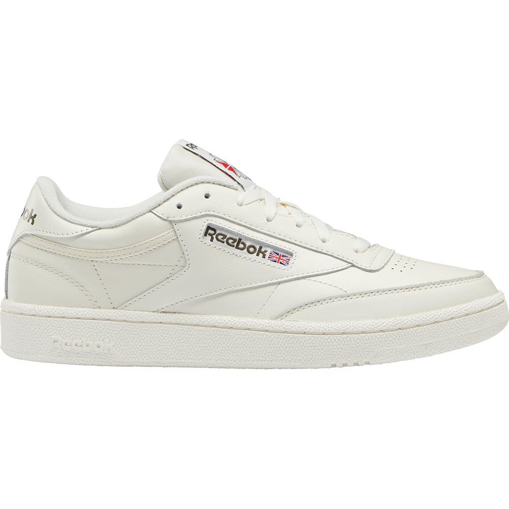 Reebok Men Club C 85 Sneaker, Chalk/Chalk/Hunter Green, 11