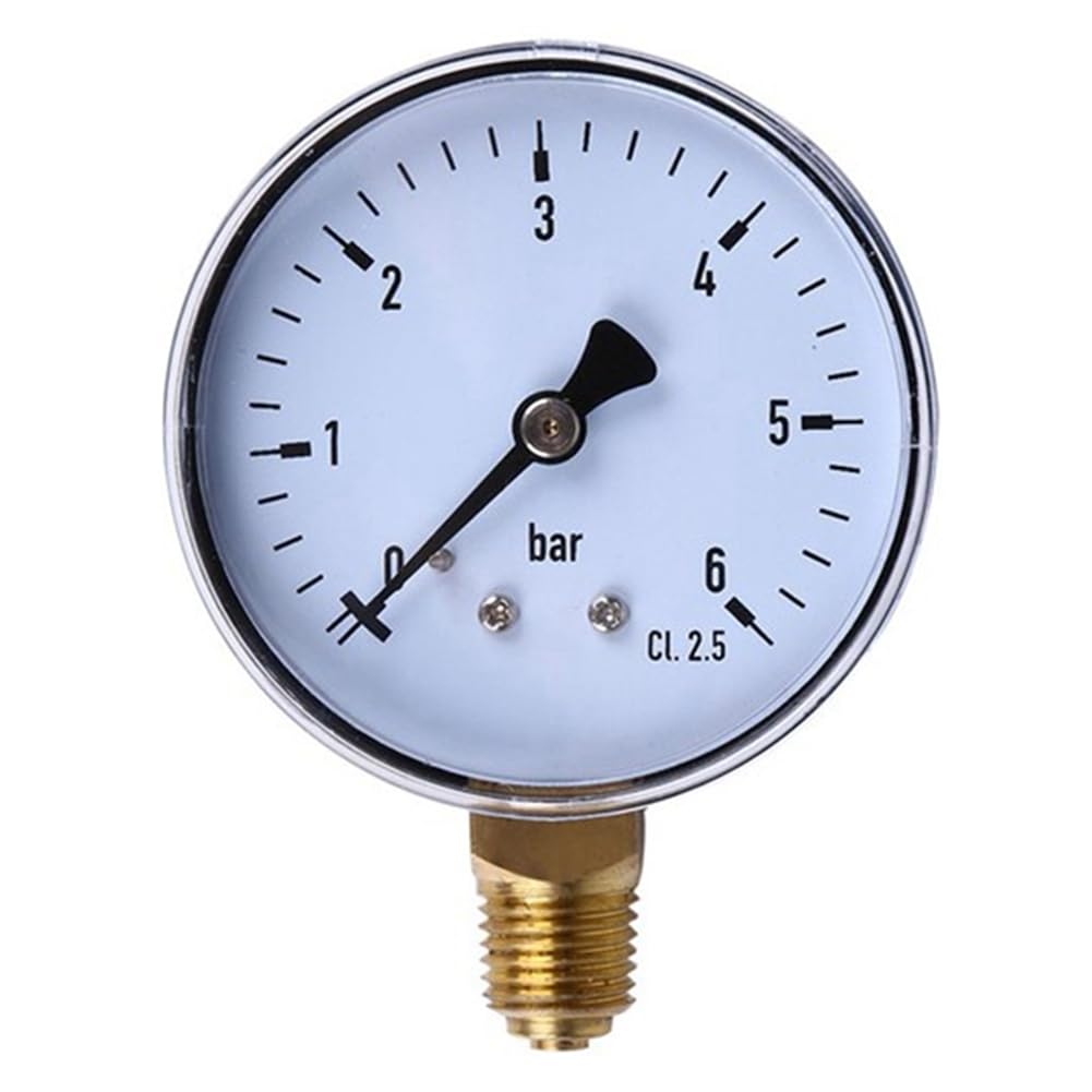 Aundhegrtt As Shown High Strength 2.3" Face Manometer 0-6 Bar 1/4 Npt Air Compressor Hydraulic Pressure Gauge