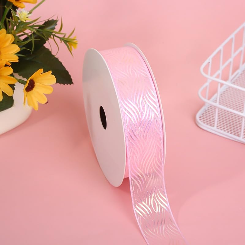 Nastro Nastro di seta 20/40Yard * 3CM Nastro di seta chiffon rosso vino for confezioni regalo Bouquet di fiori Nastro da imballaggio for la lavorazione Nastro di chiffon for fiori(Pink,40*3CM)