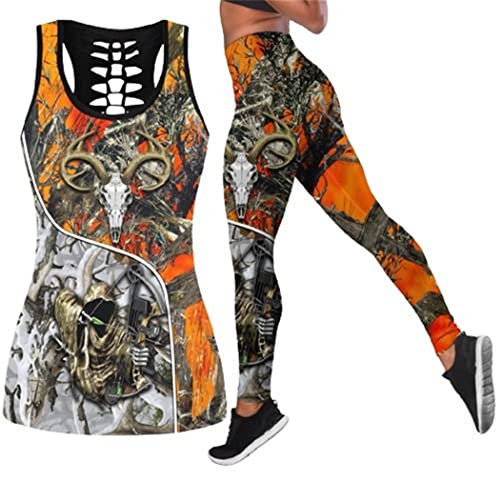 Legging de chasse creux nœud 3D et débardeur fille coupe ajustée XXL