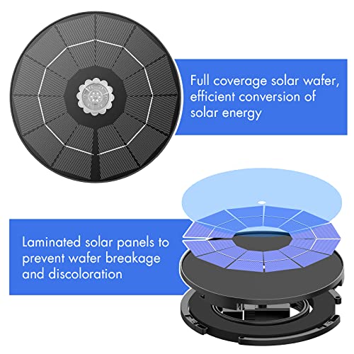 AISITIN 3.5W Solar Fountain Pump for Water Feature Outdoor DIY Solar Bird Bath Fountain with Multiple Nozzles, Solar Powered Water Fountain for Garden, Ponds, Fish Tank and Aquarium by AISITIN - Image 7