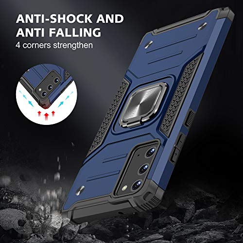 Coque Galaxy Note 20 5G robuste bleu antichoc avec anneau
