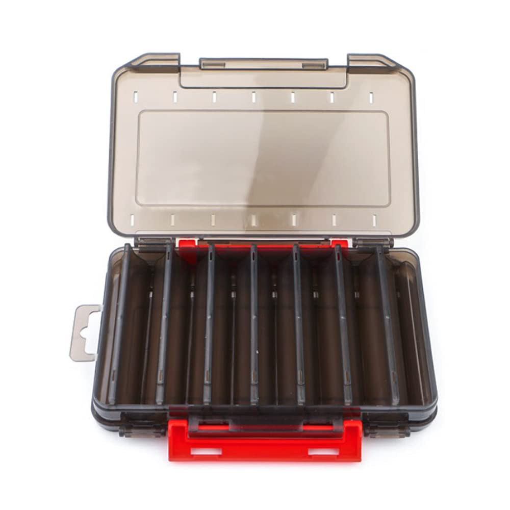 Caja de Aparejos de Plástico de Doble Doble Cara Caja Herramientas Pesca Caja de Almacenamiento para Señuelos Estuche de Pesca con Compartimentos Caja Aparejo Pesca Impermeable