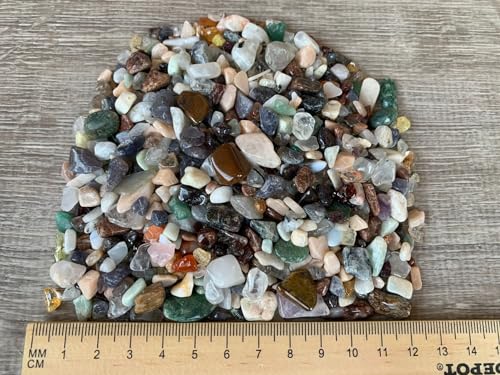 Image of GAF TREASURES 2 oz Lot Natural Mixed Semi Tumbled Gemstone Chips, Crushed Mini Crystals, Undrilled Crystal Chips (Assorted)