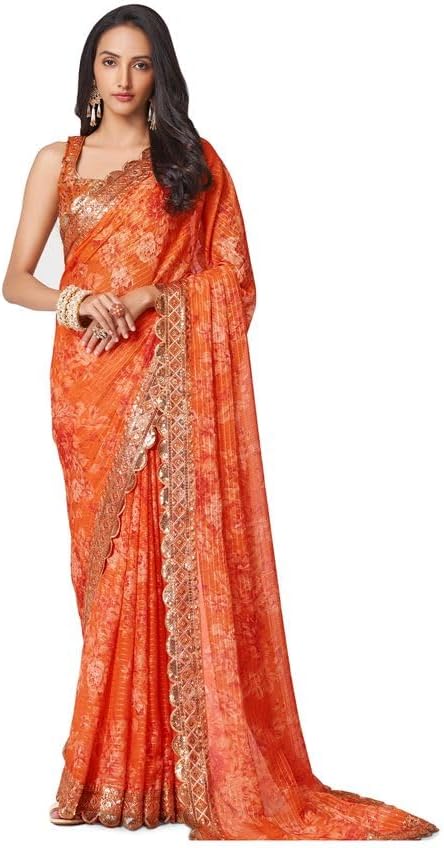 Bollywood Saree Party Wear Pakistani Designer Sari Wedding, Saree for Sanna Stone Work Saree Sari
