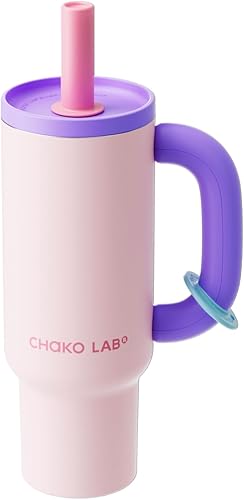 Miniatura 17 de CHAKO LAB BaWang - Vaso aislado de acero inoxidable | Vaso con asa y popote de 33 onzas, apto para portavasos para viajes, botella de agua a prueba