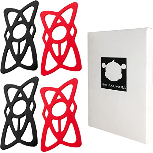 Nalakuvara Phone Mount X Holder Grip Tether Rubber Strap Silicone Security Bands - Universal Motorcycle Bike Phone Mount Accessories Replacement Parts - Elastic X Web Grip (2 Black & 2 Red) 4 Pack #TOP5