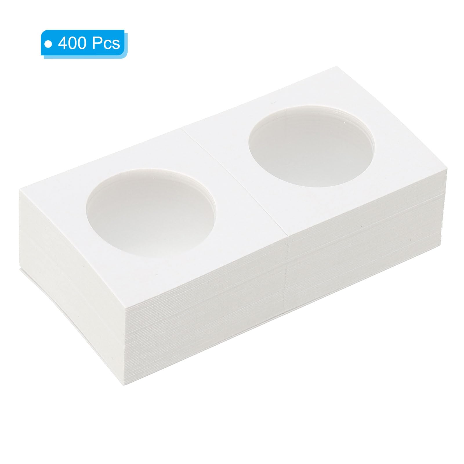 PATIKIL 2x2 Coin Flips, 400 Pack 33mm Cardboard Coin Holder Paper Coin Holders, White - Image 3