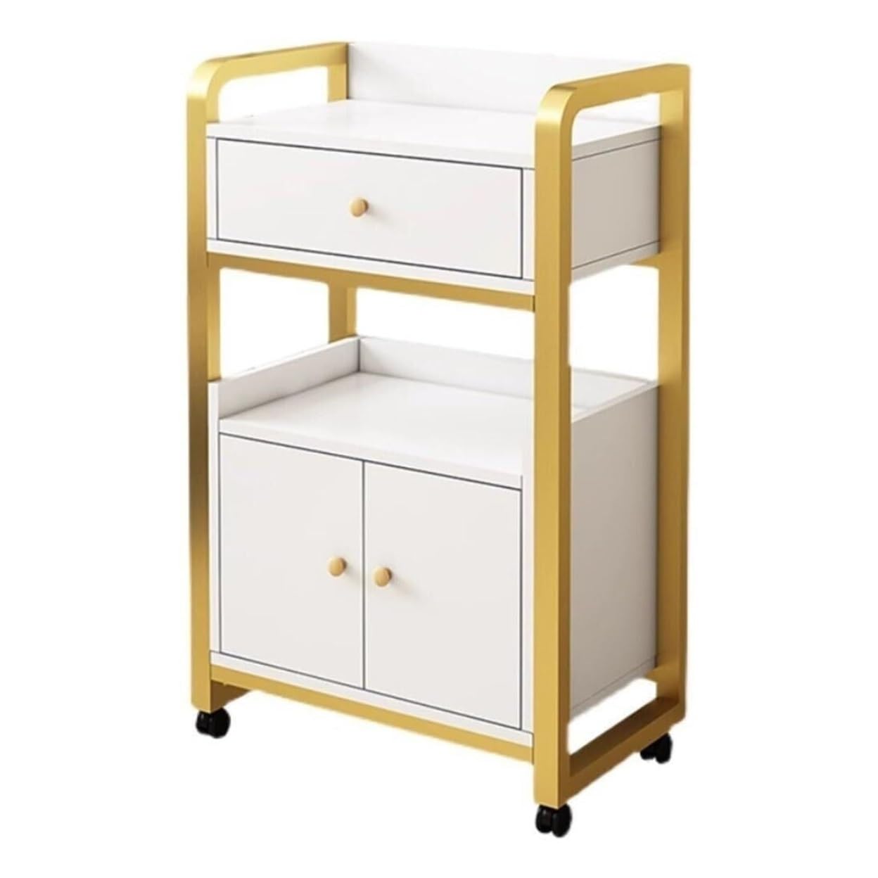 Beauty Metal Salon Trolley Movable Barber Cart Storage Cabinet And Beauty Organizer For Shops Trolley(C)