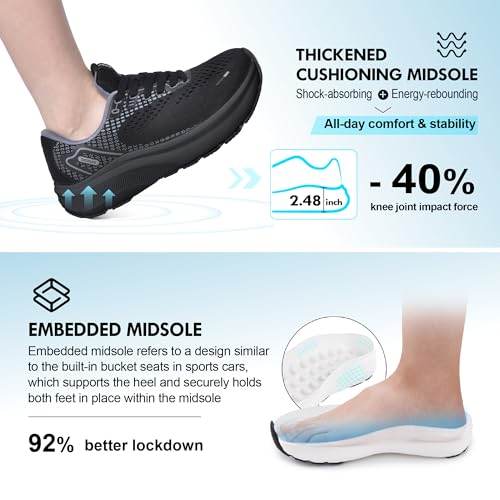 Image of JACKSHIBO Wide Toe Box Shoes Women Zero Drop Arch Support Wide Sneakers
