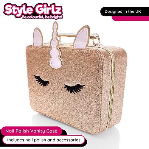 Style Girlz Nagellack-Sets für Mädchen - Einhorn Schminkkoffer mit 20 Nagellackfarben & Zubehör - Make-up-Sets für… – Bild 3