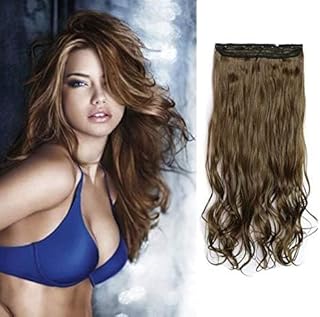 Synthetic Brown Wavy Hair Extension For Increase Length And Density For Women With Clips