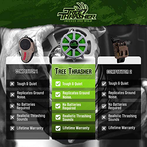 Tree Thrasher Game Call - Whitetail Deer Hunting Gear and Accessories for Men and Women - Makes Realistic Ground Noise, Antlers Scratching, and Thrashing - Attach on Tree Stands, Backpacks, or Pockets