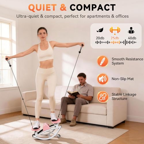 Image of Rock Stepper - Steppers for Exercise at Home, Portable Stepper Side to Side with Digital Display & Resistance Bands, 330 LBS Capacity Full Body Workout Low-Impact Knee-Friendly 3D Stair Stepper