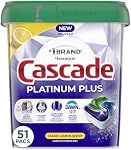 Cascade Platinum Plus Lave-vaisselle Podes détergentes, savon détergé, parfum frais, 63 Nombre