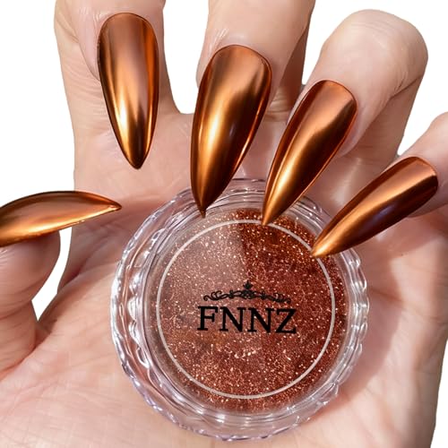 FNNZ Chrome Nail Powder Metallic Nail Powder Pigment Premium Mirror Effect Salon Nail Art Glitter Dust for Valentines Gel Polish Decoration Home DIY Nail Manicure Supplies - Autumn Grove