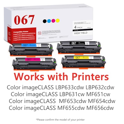 Image of 067 Toner Cartridge Set 067H MF654Cdw MF656Cdw Replacement for Canon Color ImageCLASS MF654Cdw MF653Cdw LBP632Cdw LBP633Cdw Printer (4Pack,B /C /Y /M)
