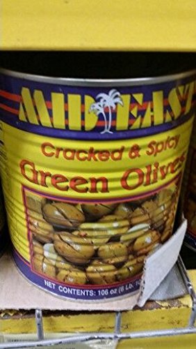 Mid East Cracked and Spicy Green Olives 106 Oz (6 Pack)